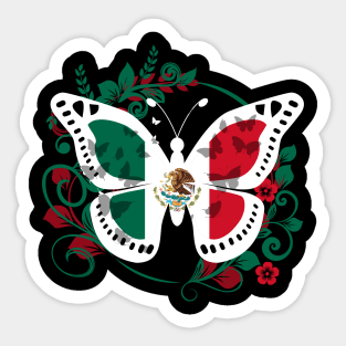 Mexican Flag Butterfly Mexican Womens Girls Cinco De Mayo Sticker